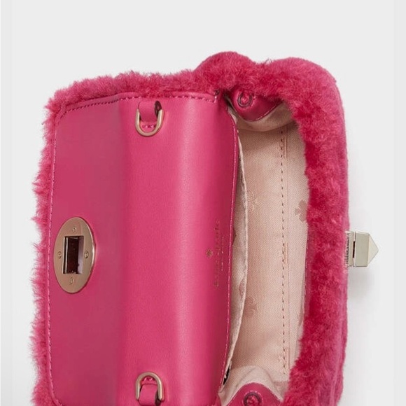 Kate Spade Audrey Faux Shearling Micro Crossbody Bag in festive pink - Picture 4 of 4